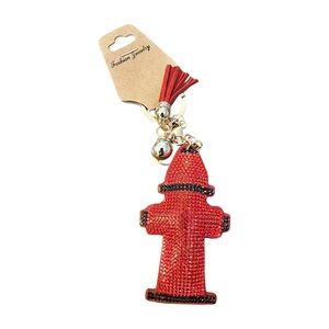 Red‎ Rhinestone Fire Hydrant Keychain